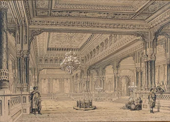 Intérieur du palais de Çırağan à Istanbul, 1872
