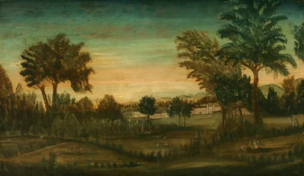 Paysage avec bâtiments