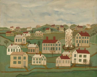 Vingt-deux maisons et une église