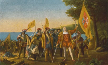 Débarquement de Christophe Colomb à San Salvador