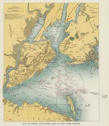 Carte des baies supérieure et inférieure du port de New York