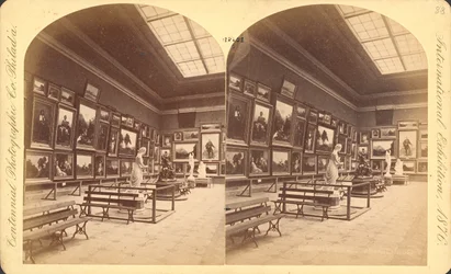 Memorial Hall, Département américain, Exposition internationale du centenaire de 1876, Philadelphie (épreuve stéréoscopique)