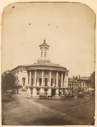 Bâtiment de la Bourse des marchands, 3e rue à Walnut, vers 1859