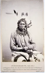 NE-BAH-QUAH-OM, Grand Chien, Chef Chippewa, proposé de combattre les Sioux au Minnesota