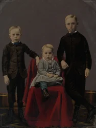 Portrait de trois garçons, années 1860 (photo)