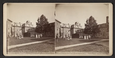 Vues stéréoscopiques de la communauté Oneida, vers 1870 (photo n/b)
