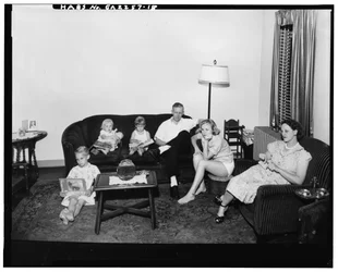 Techwood Homes (logements sociaux), délimité par North Avenue, Parker Street, William Street et Lovejoy Street, Atlanta, comté de Fulton, GA, vers 1940 (photo n/b)