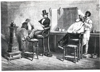 Un salon de coiffure à Richmond, 1861