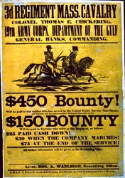Affiche de recrutement pour le 3e régiment de cavalerie du Massachusetts, 1863-65