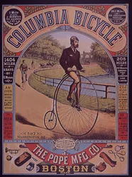 Publicité pour le vélo Columbia Penny-Farthing, Boston, USA