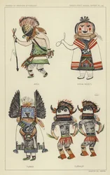 Ahul, Hahai Wuqti, Tumas, Tunwup (lithographie couleur)