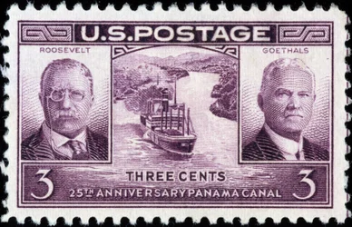 Timbre américain sur le 25e anniversaire du canal de Panama