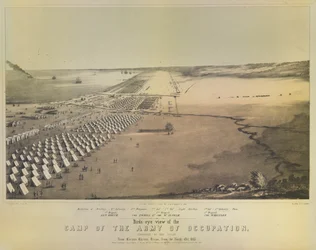 Vue aérienne du camp de l