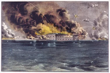 Bombardement de Fort Sumter, port de Charleston, 12 et 13 avril 1861, pub. 1861