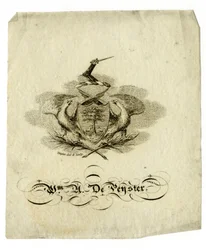 Ex-libris de William Axtell De Peyster (1793-1856), c.1840