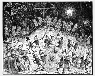 Brownies, tirés du Guide mondial des gnomes, fées, elfes et autres petits êtres de Thomas Keightley (1789-1872), publié en 1880