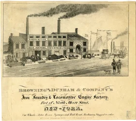 Fonderie de fer et usine de locomotives Brownings & Dunham & Companys, au bout de North Moore Street, New York