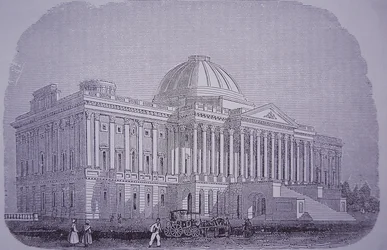 Bâtiment du Capitole, Washington DC, USA, vers 1848 (gravure)