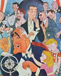 Commentaire caricatural sur les émissions radiophoniques 