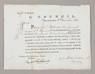 Chèque de trois livres et treize shillings à Joseph Williams, 13 novembre 1783
