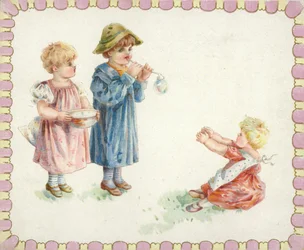 Enfants soufflant des bulles