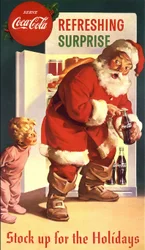 Publicité « Coca-Cola » avec le Père Noël, années 40. Autorisation préalable pour utilisation avec Coca-Cola requise.