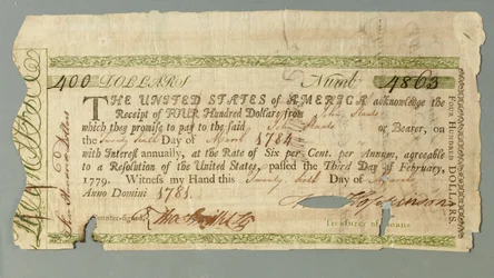 Certificat de prêt continental numéro 4863 signé par le trésorier Francis Hopkinson, 26 mars 1781