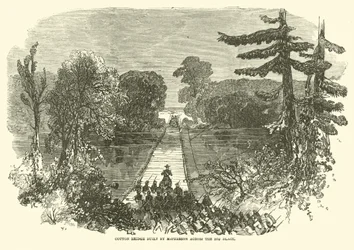 Pont de coton construit par McPherson sur le Big Black, mai 1863
