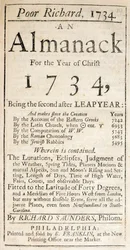 Couverture de Poor Richard, un almanach, 1734