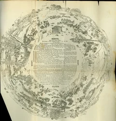 Carte dépliante cyclorama détaillant l