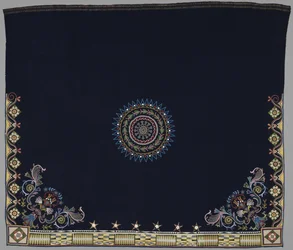 Couverture de danse, Anishinabe, Dakota, vers 1840-50 (laine, soie et perles)