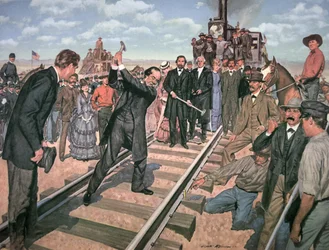 La pose du Golden Spike le 10 mai