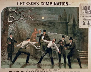 Duel dans la neige, affiche pour La Fille du Banquier, avec Crossens Combination à l