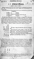 Argent fédéral, page de The Scholars Arithmetic 6e édition, par Daniel Adams, publié par N.H.Keene, 1810