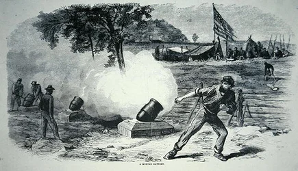Batterie de mortiers fédérale pendant la guerre civile américaine (1861-65)