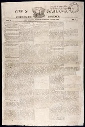 Première page du Cherokee Phoenix, 21 février 1828