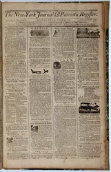 Première page du New York Journal and Patriot Register, 21 août 1793