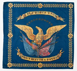 Vue de face du drapeau de la guerre civile, vers 1861-1865