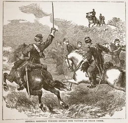 Le général Sheridan transformant la défaite en victoire à Cedar Creek, d