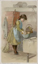 Fille cuisinant dans la cuisine