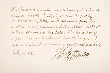 Écriture et signature de Thomas Jefferson, 1803