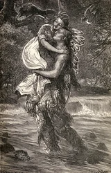 Hiawatha et Minnehaha, illustration du poème 