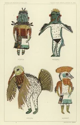 Hospoa, Paszro, Koyona, Kowako (lithographie couleur)
