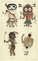 Hututu, Huik, Tcolawitze, Loiica (lithographie couleur)
