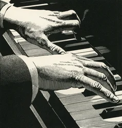 Illustration de mains jouant du piano