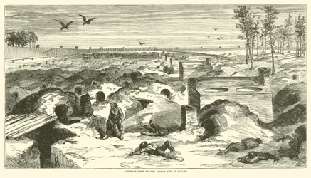 Vue intérieure de la prison de Millen, novembre 1864