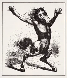 Démon aquatique kelpie, tiré du Guide mondial des gnomes, fées, elfes et autres petits êtres de Thomas Keightley (1789-1872), publié en 1880