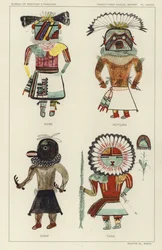 Keme, Hotcani, Siwap, Tawa (lithographie couleur)