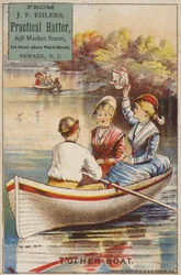 Dames sur le lac en bateau