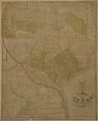 Carte du Texas avec des parties des États adjacents